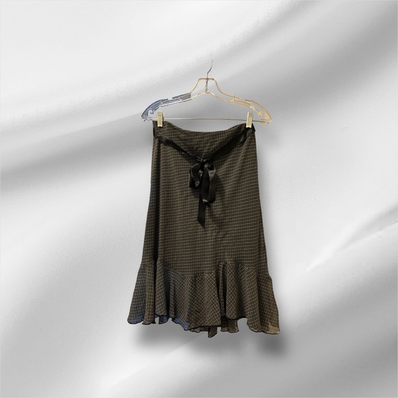 Geri C New York W Size M A Line Flounce Black/White Elastic-Waistband Midi Skirt - Picture 3 of 10